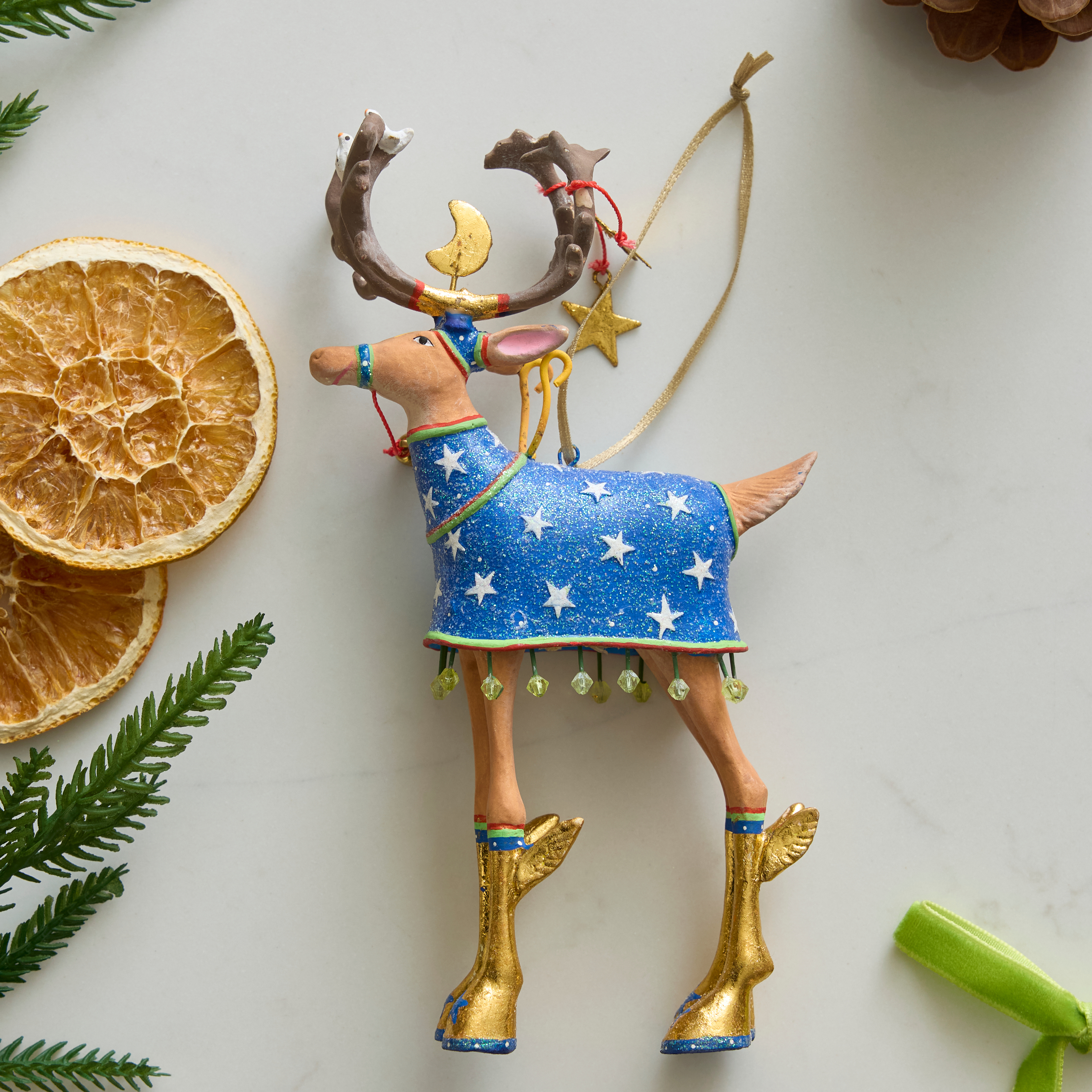 MacKenzie-Childs | Patience Brewster Dash Away Comet Reindeer Ornament