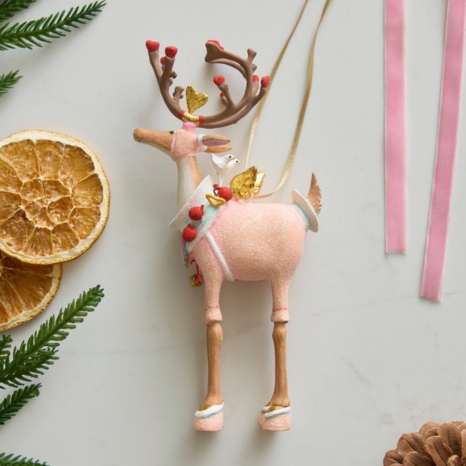 Patience Brewster Dash Away Cupid Reindeer Ornament image number 1