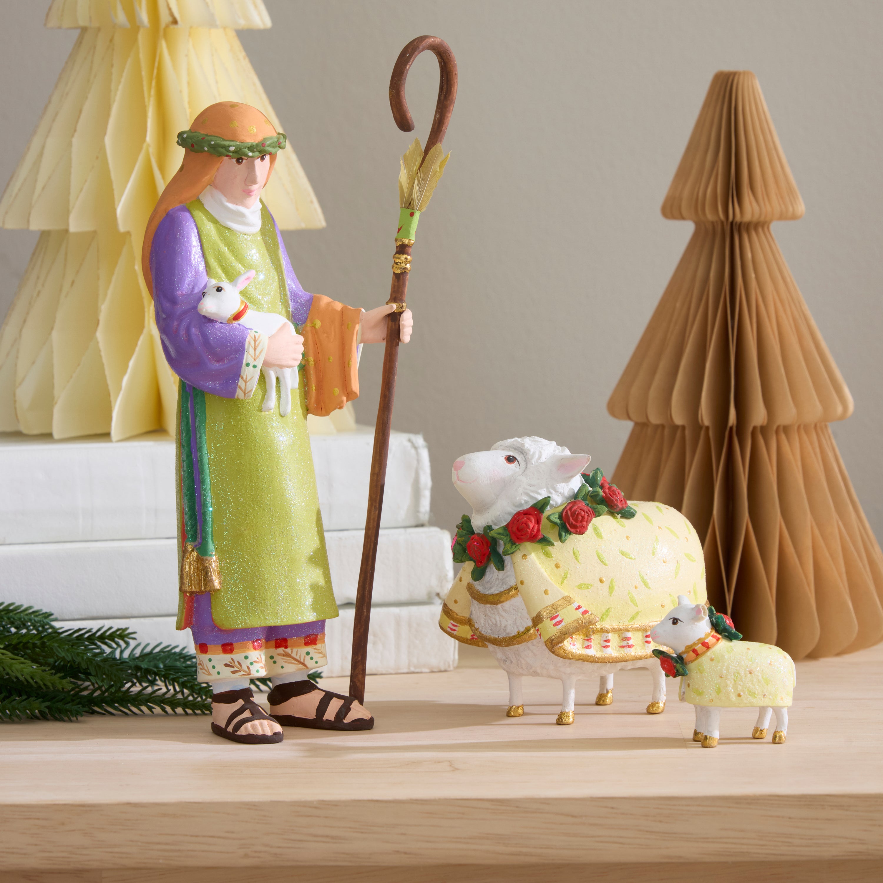 MacKenzie-Childs | Patience Brewster Nativity Shepherd & Sheep Figures