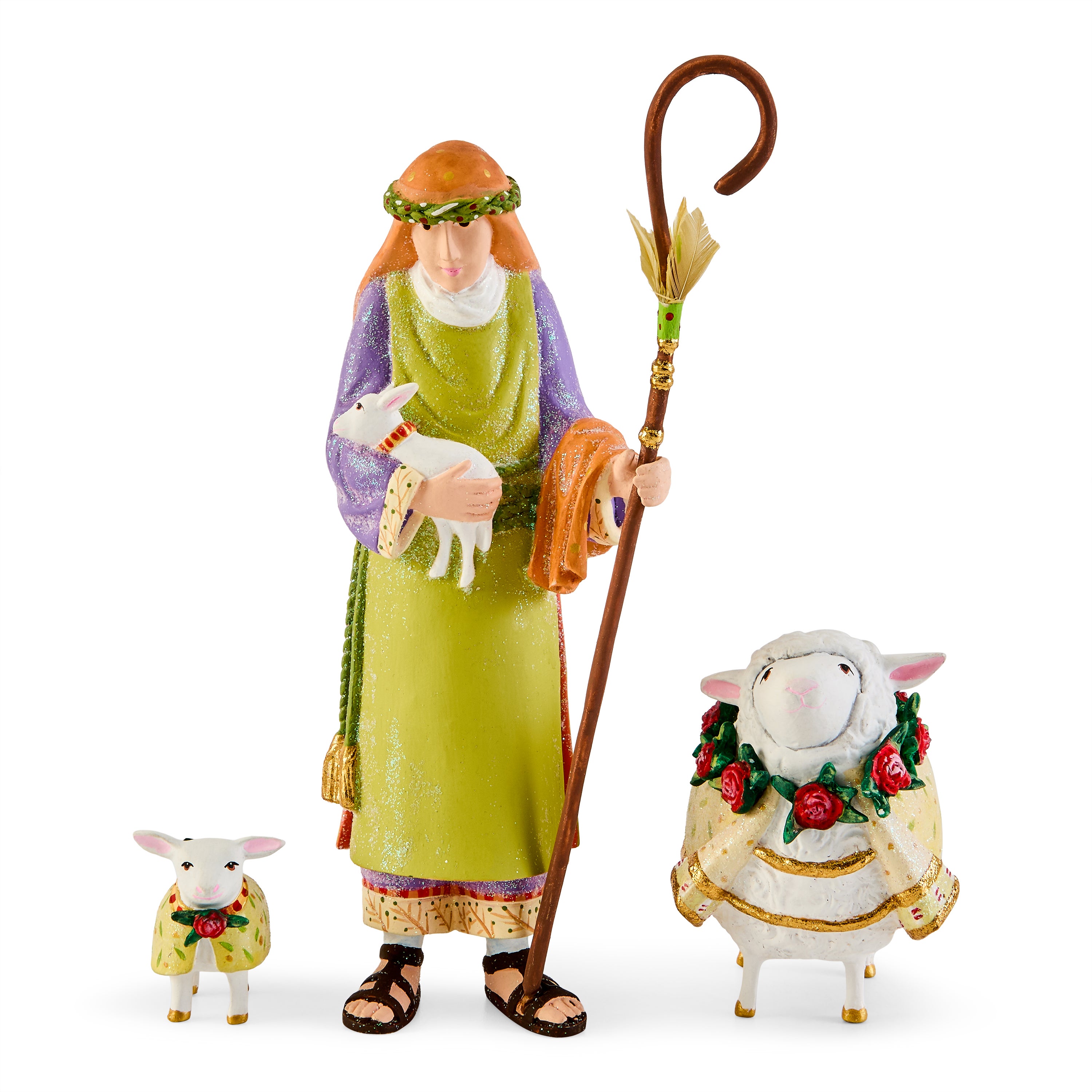 MacKenzie-Childs | Patience Brewster Nativity Shepherd & Sheep Figures