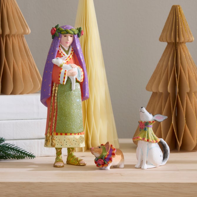 Patience Brewster Nativity Shepherdess with Dog Figures image number 1