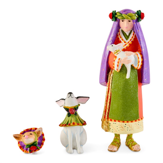 Patience Brewster Nativity Shepherdess with Dog Figures image number 5