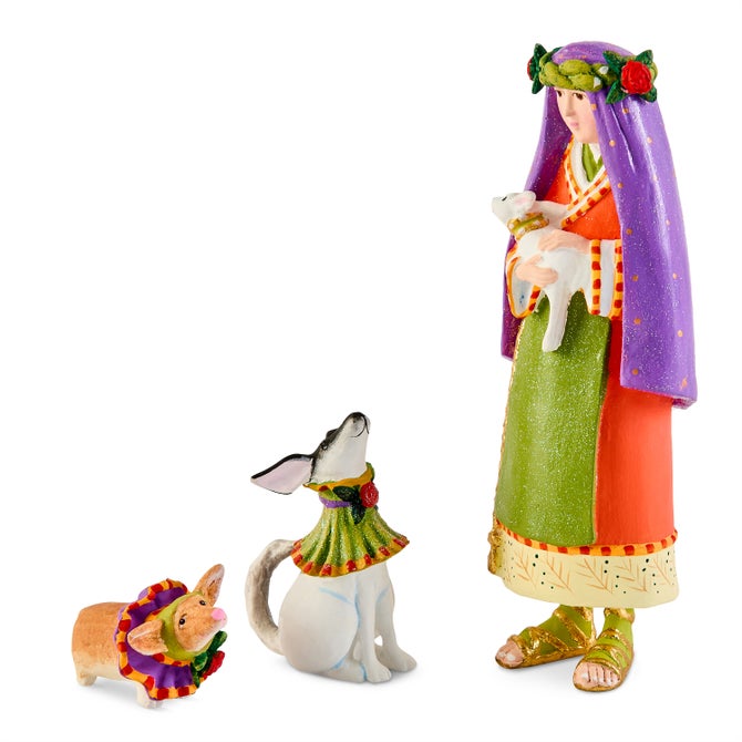 Patience Brewster Nativity Shepherdess with Dog Figures image number 0
