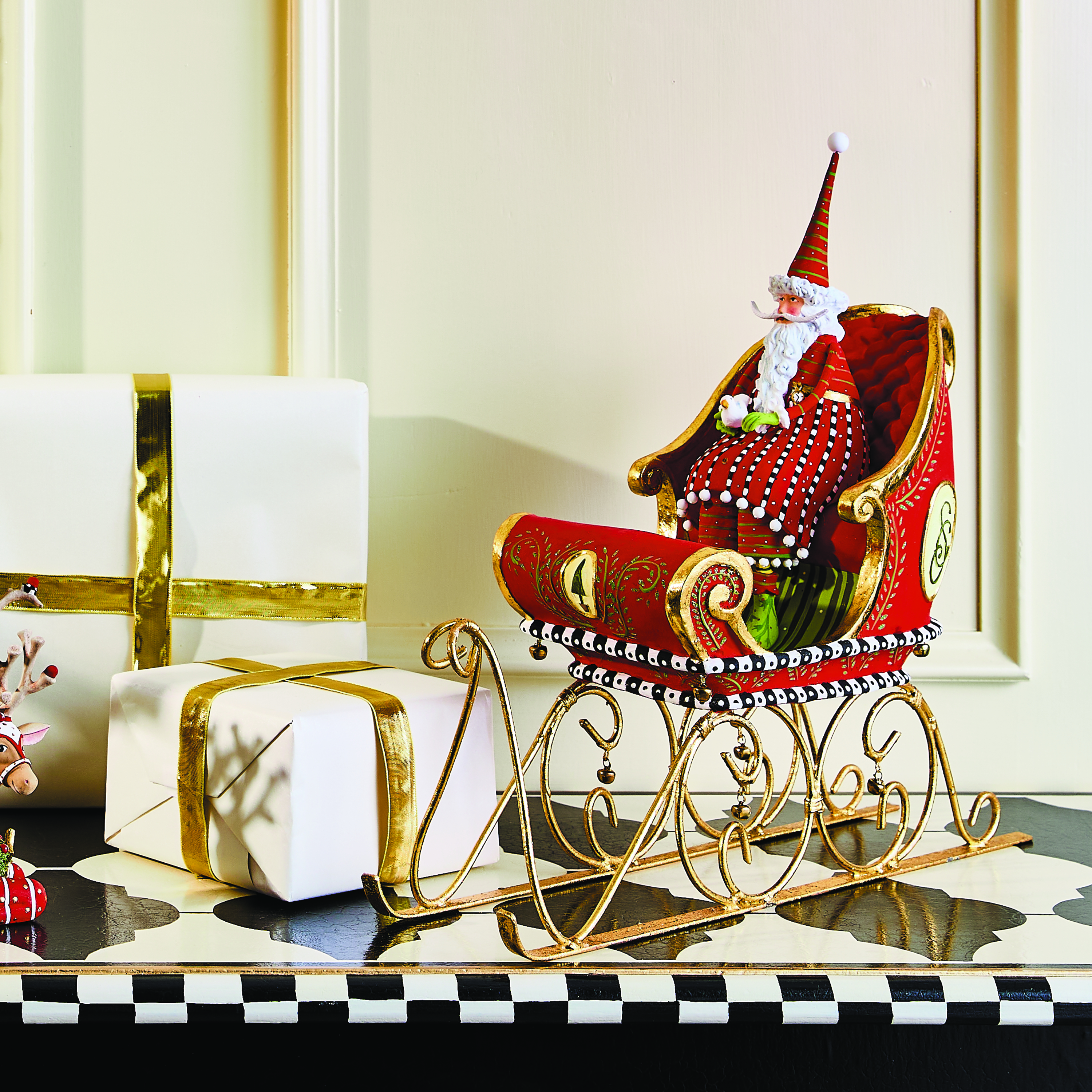 MacKenzie-Childs | Patience Brewster Dash Away Sitting Santa