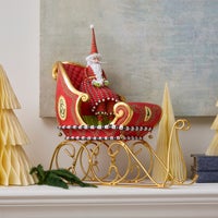 Patience Brewster Dash Away Sitting Santa & Sleigh Figure Set