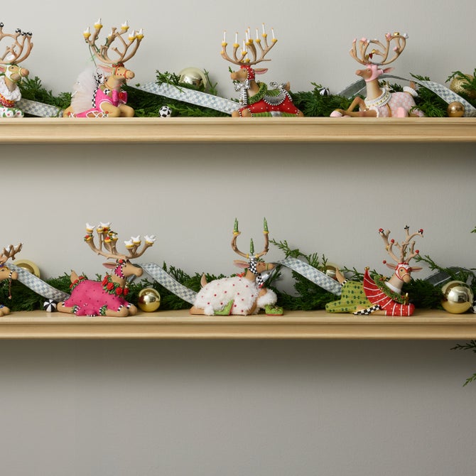 Patience Brewster Dash Away Sitting Blitzen Reindeer Figure image number 1