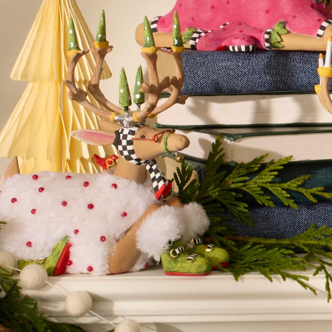 Patience Brewster Dash Away Sitting Blitzen Reindeer Figure image number 3