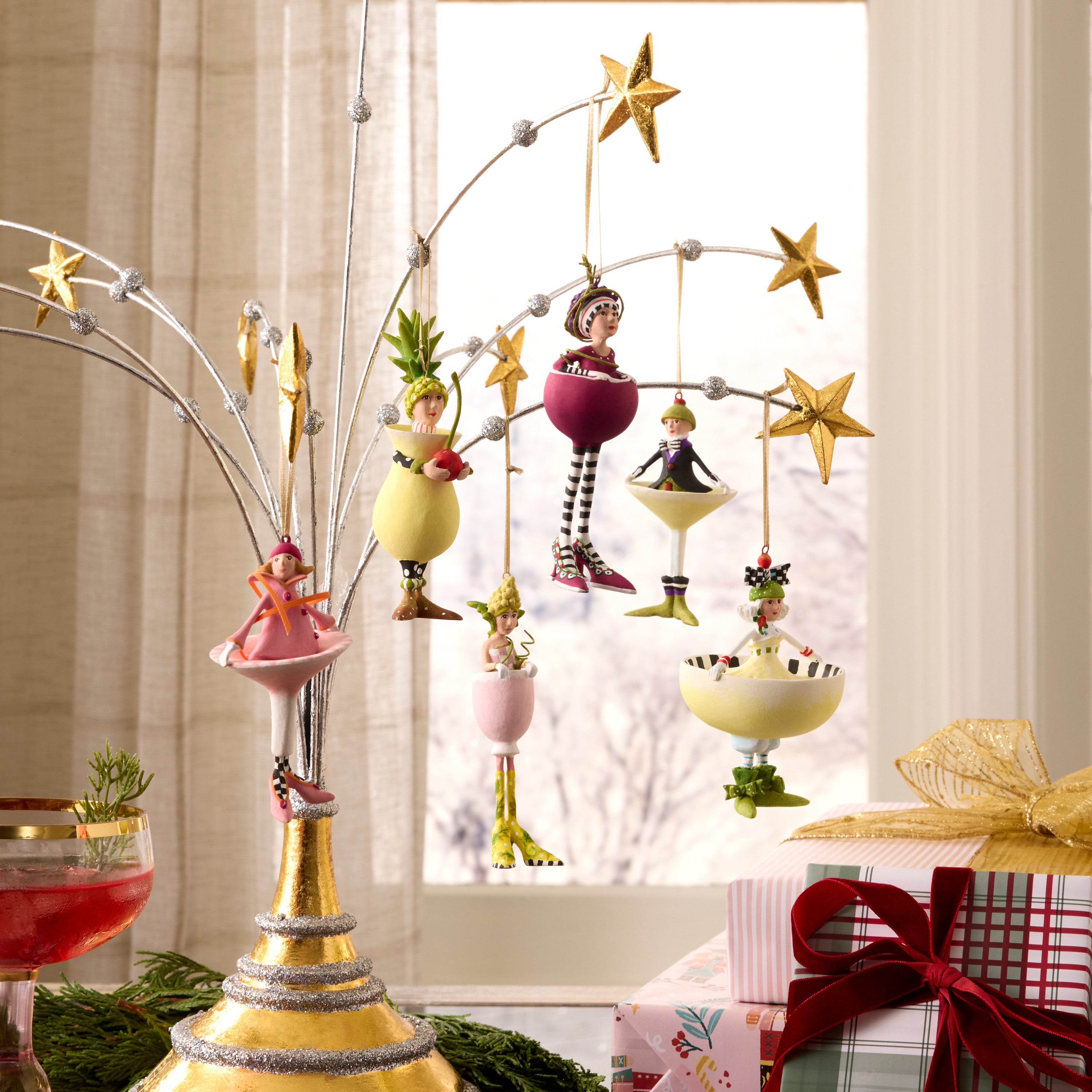 MacKenzie-Childs | Patience Brewster Mini Cocktail Ornaments, Set of 6