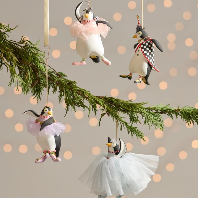 Patience Brewster Penguins En Pointe Ornaments, Set of 4 image number 1
