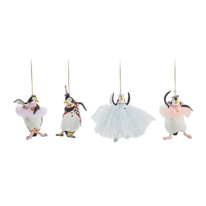 Patience Brewster Penguins En Pointe Ornaments, Set of 4 image number 0