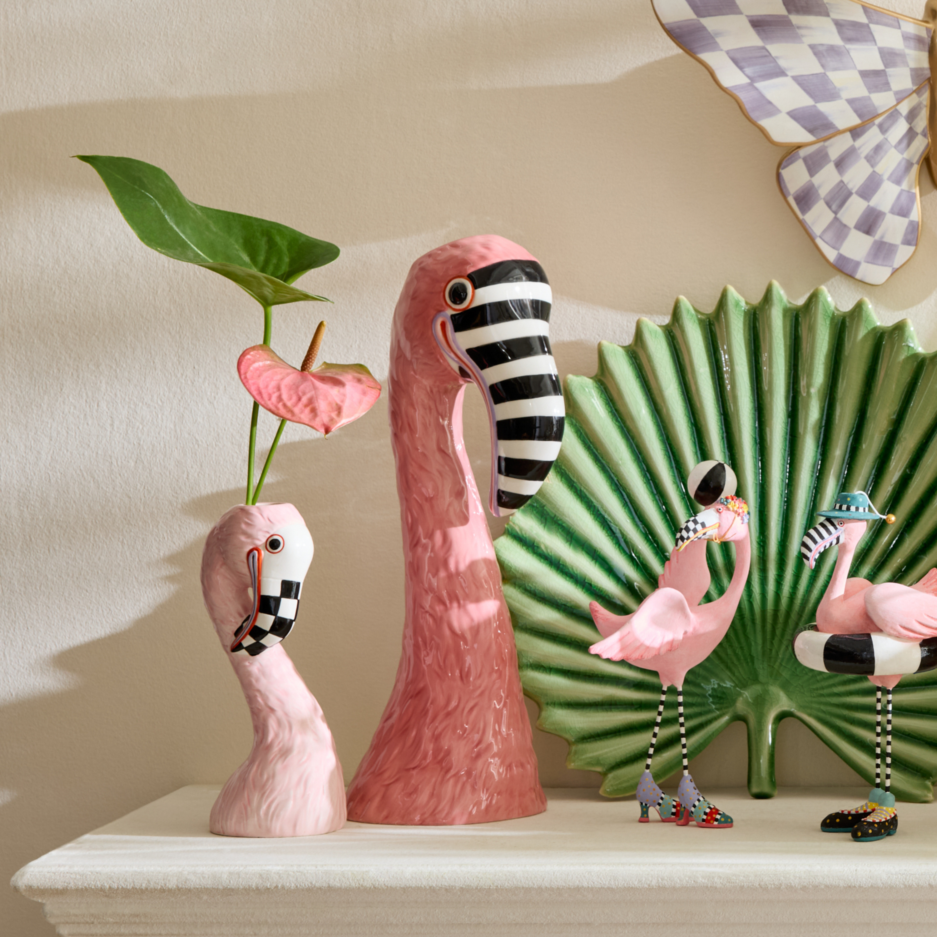 MacKenzie-Childs | Patience Brewster Flamingo Ceramic Vase