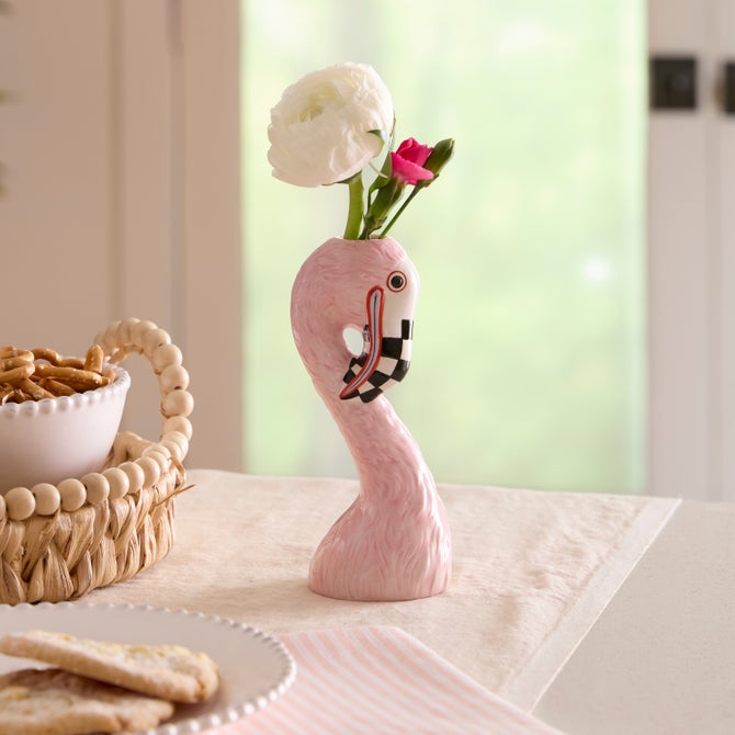 Patience Brewster Flamingo Ceramic Bud Vase image number 1