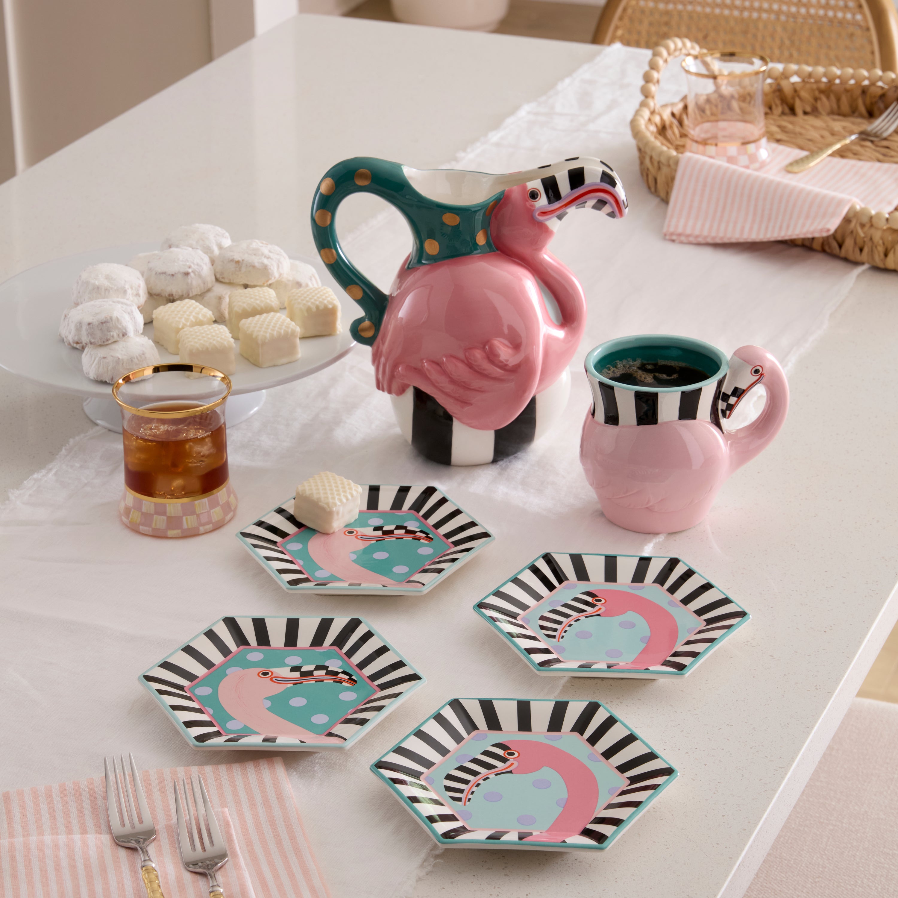 MacKenzie-Childs | Patience Brewster Flamingo Ceramic Pitcher