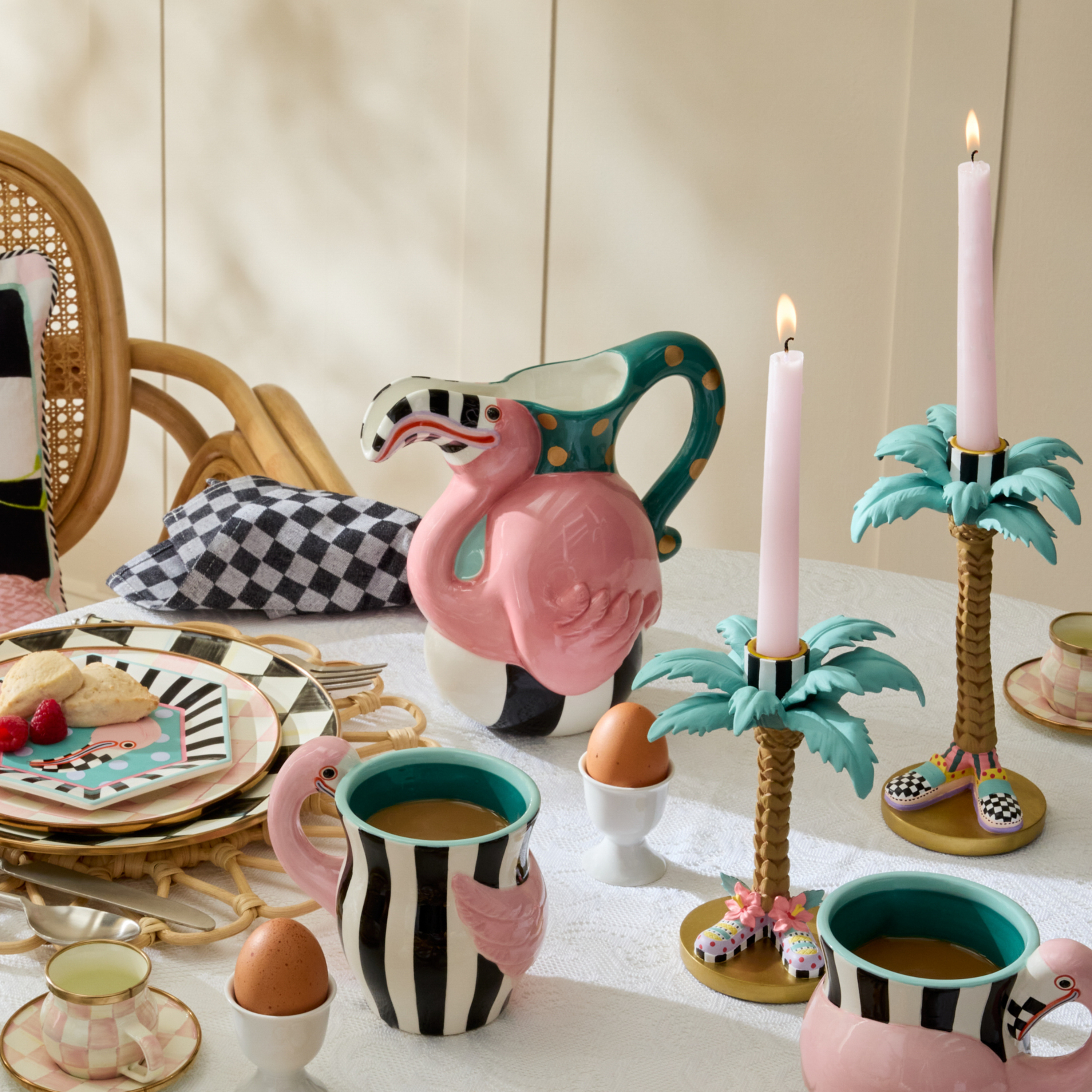 MacKenzie-Childs | Patience Brewster Flamingo Ceramic Pitcher