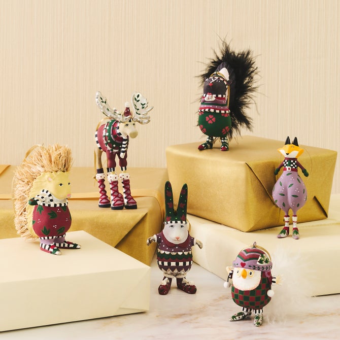 Patience Brewster Mooseltoe Mini Ornaments, Set of 6 image number 1