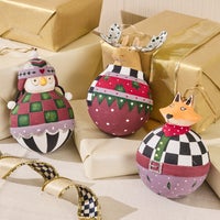 Patience Brewster Mooseltoe Ball Ornaments, Set of 3