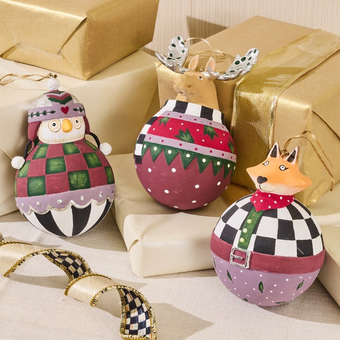Patience Brewster Mooseltoe Ball Ornaments, Set of 3 image number 1