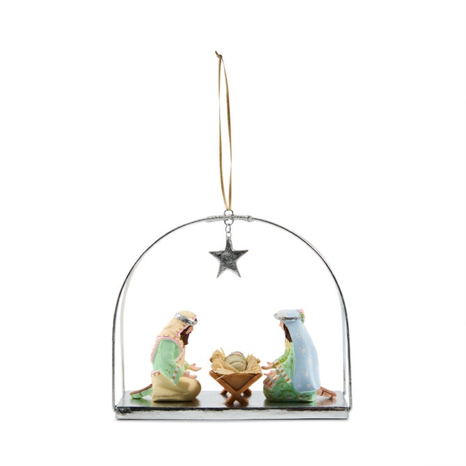 Patience Brewster Silver Nativity Holy Family Ornament image number 0