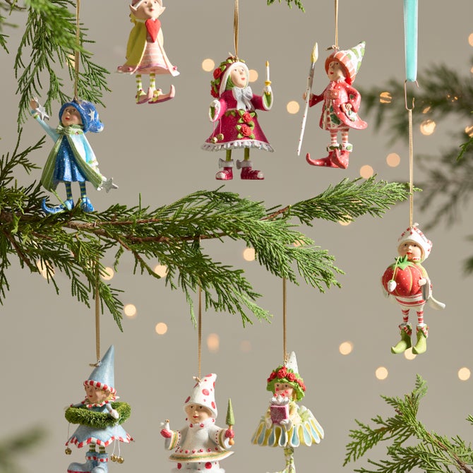Patience Brewster Dash Away Elves Mini Ornaments Set image number 1