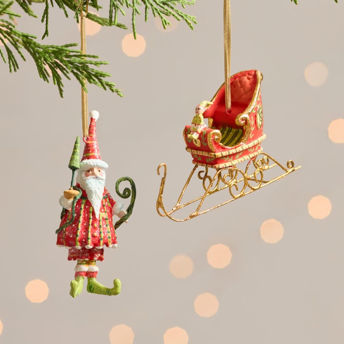 Patience Brewster Dash Away Santa Mini Ornaments Set image number 1