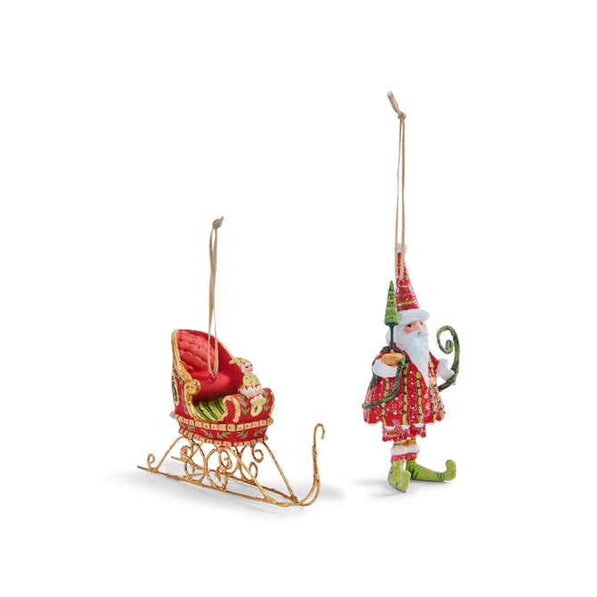 Patience Brewster Dash Away Santa Mini Ornaments Set image number 0