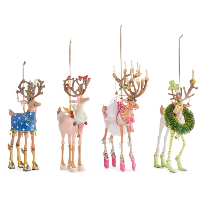 Patience Brewster Dash Away Reindeer Ornament Set-B image number 0