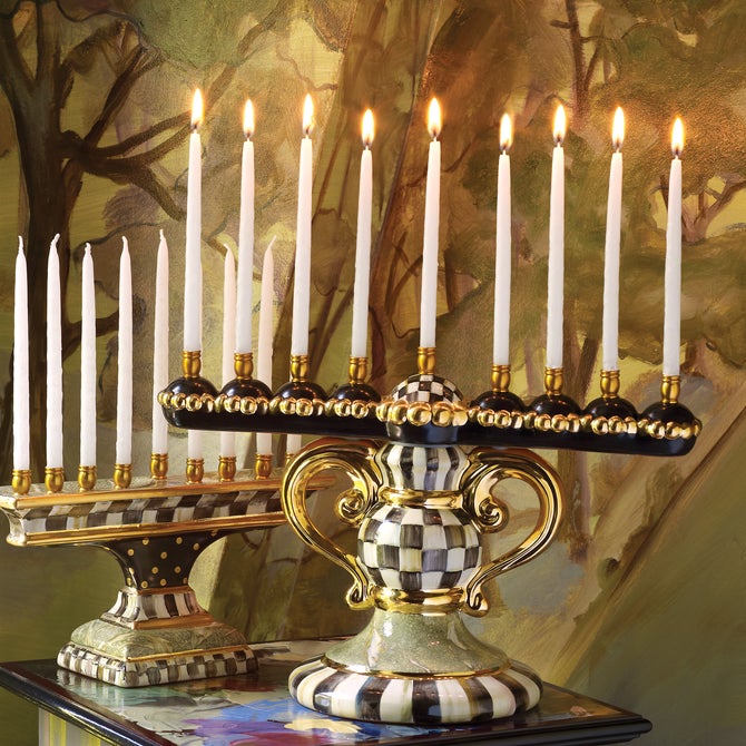 Courtly Check Ceramic Menorah image number 3