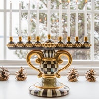 Courtly Check Ceramic Menorah