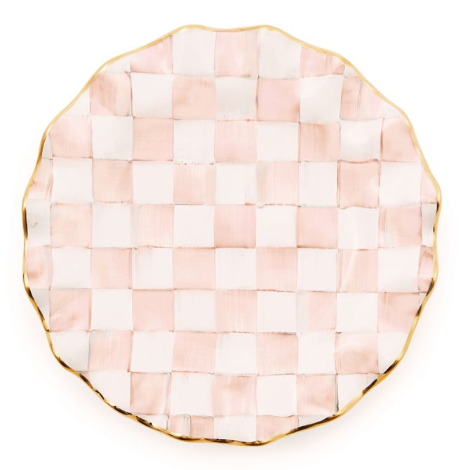Rosy Check Ceramic Fluted Dinner Plate image number 0