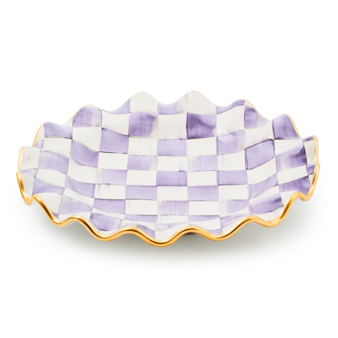 Violet Check Ceramic Fluted Dinner Plate image number 2