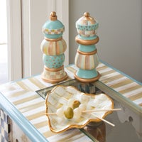 Parchment Check Fluted Heart Plate