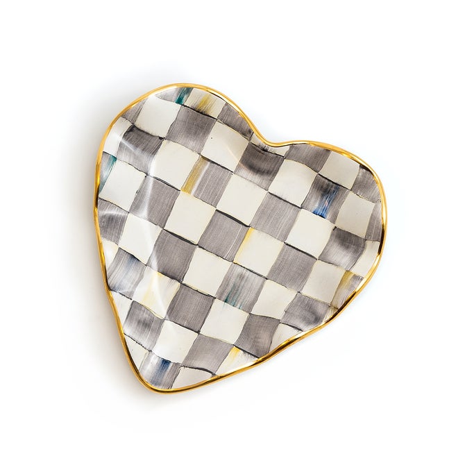 Sterling Check Fluted Heart Plate image number 2