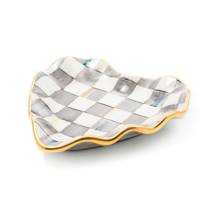 Sterling Check Fluted Heart Plate image number 3