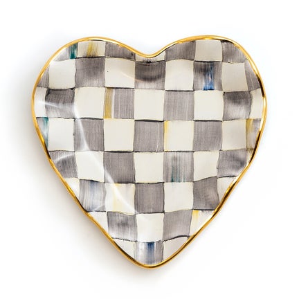 Sterling Check Fluted Heart Plate