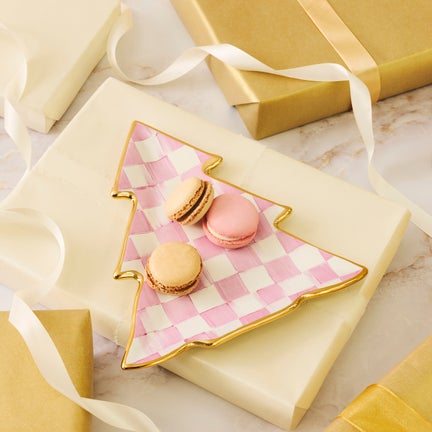 Bubblegum Pink Check Tree Dish