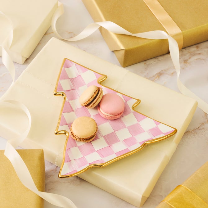 Bubblegum Pink Check Tree Dish image number 1
