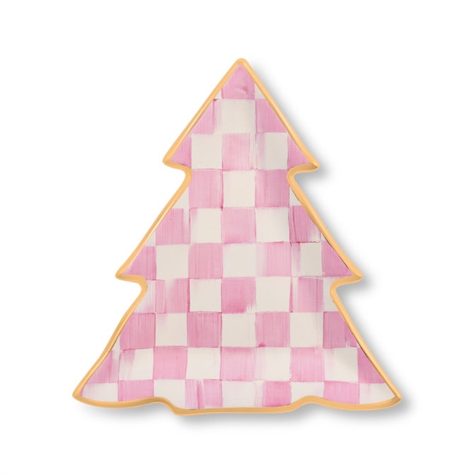 Bubblegum Pink Check Tree Dish image number 0