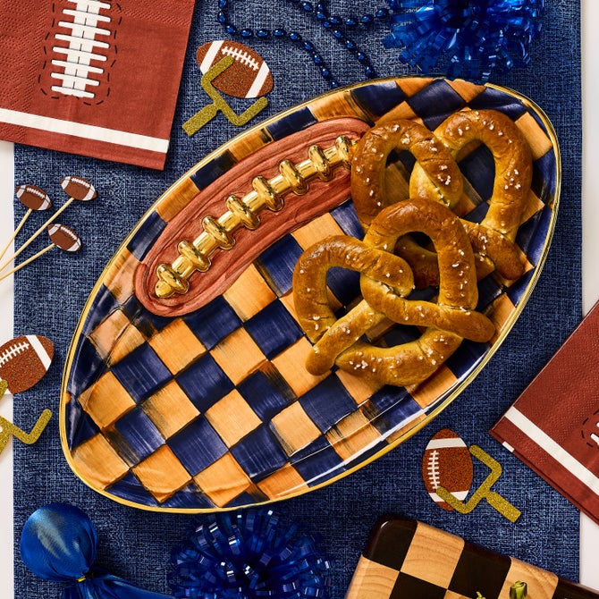 Ginger & Indigo Check Football Platter image number 4