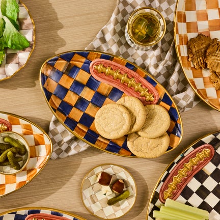 Ginger & Indigo Check Football Platter