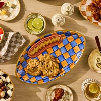 Ginger & Royal Check Football Platter