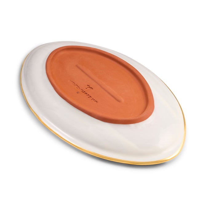 Red Check Ceramic Football Platter image number 3