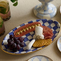 Royal Check Ceramic Football Platter