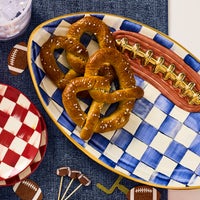 Royal Check Ceramic Football Platter