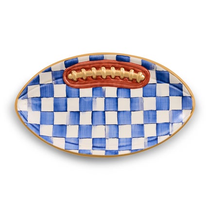 Royal Check Ceramic Football Platter