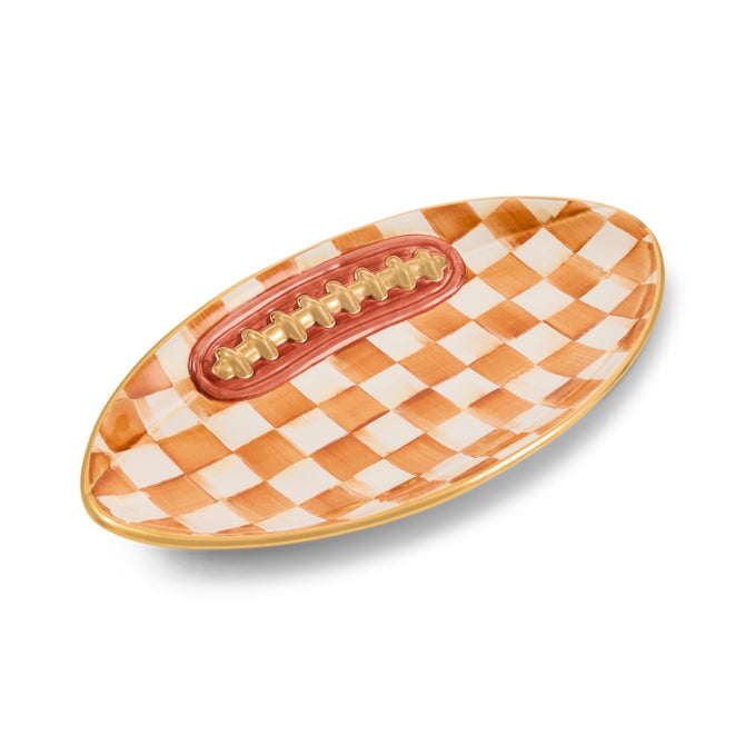 Ginger Check Ceramic Football Platter image number 6