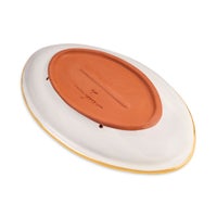 Ginger Check Ceramic Football Platter