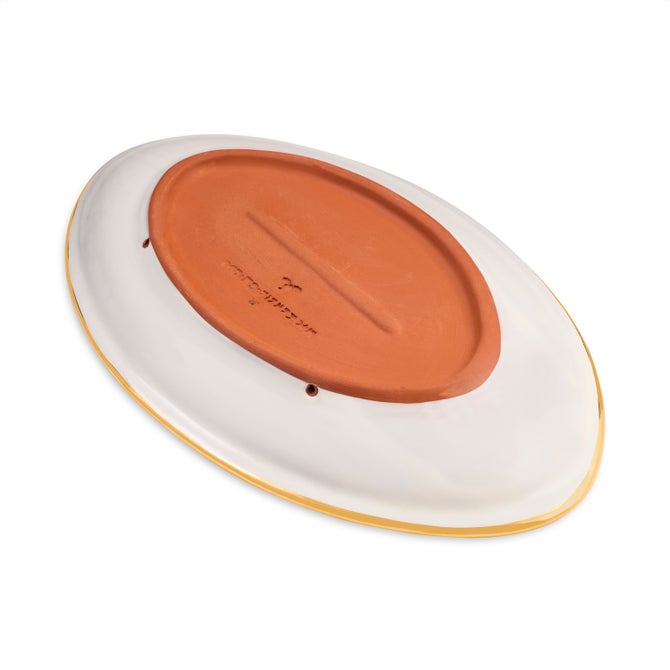 Ginger Check Ceramic Football Platter image number 7