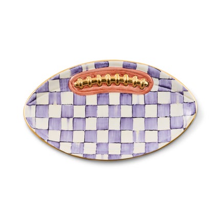 Violet Check Football Platter