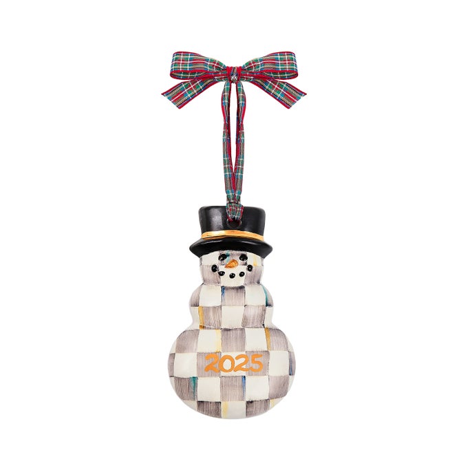 Sterling Check 2025 Snowman Ornament image number 0