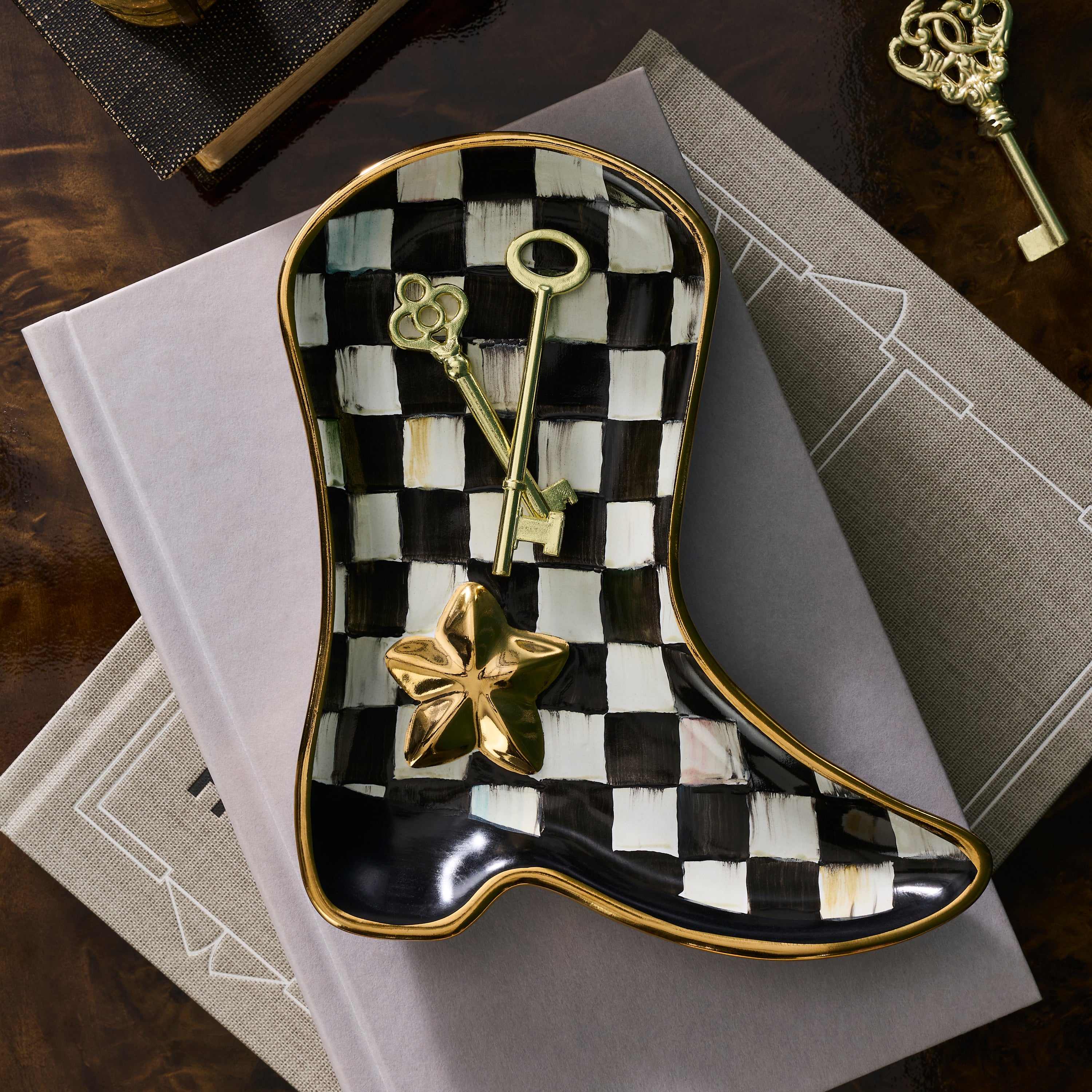 MacKenzie-Childs | Lainey Wilson Courtly Check Cowgirl Boot Dish
